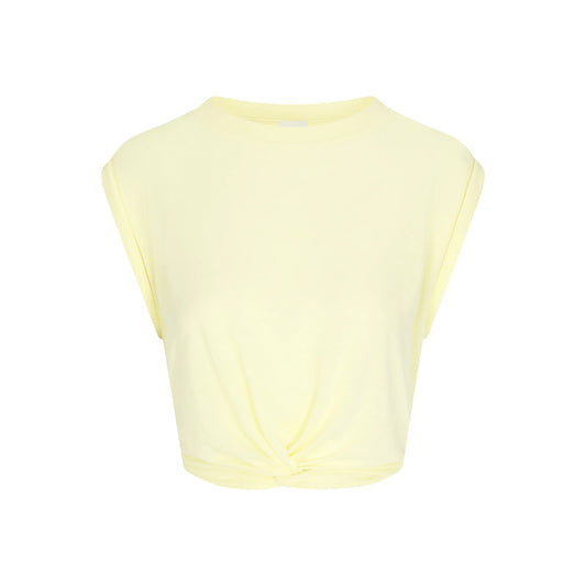 NikeSKIMS PERFORMANCE COTTON BLEND CROP TWIST TANK | BICYCLE YELLOW