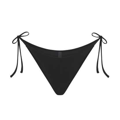 SIGNATURE SWIM DIPPED TIE BIKINI BOTTOM | ONYX