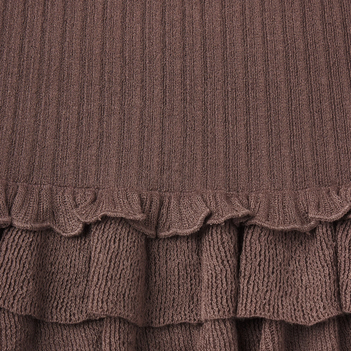 SHEER KNIT RUFFLE DRESS | AMETHYST