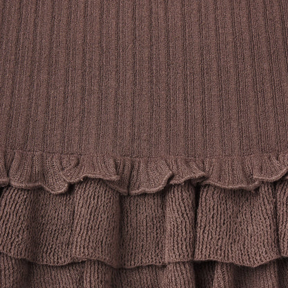 SHEER KNIT RUFFLE DRESS | AMETHYST