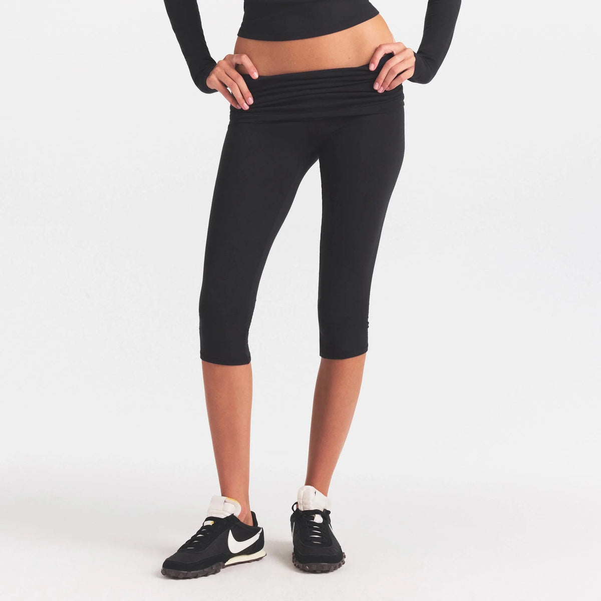 COTTON JERSEY FOLDOVER CAPRI | SOOT