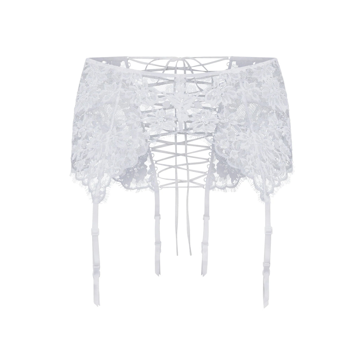 SKIMS LACE GARTER SKIRT | SNOW
