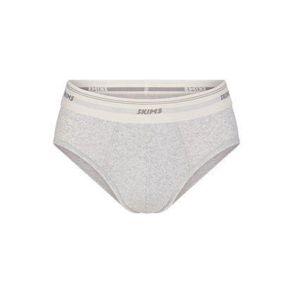 SKIMS COTTON RIB MENS BRIEF | LIGHT HEATHER GREY