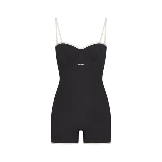 COTTON RIB ONESIE  | SOOT CONTRAST