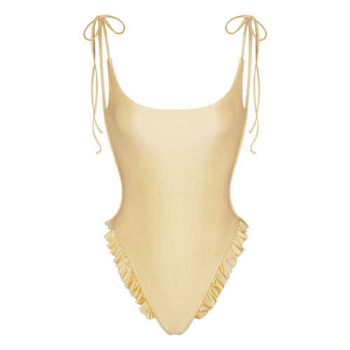 SATIN SWIM LOW BACK ONE PIECE | MARZIPAN