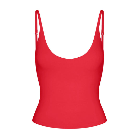 SMOOTH LAYERS SCOOP NECK CAMI | CARMINE