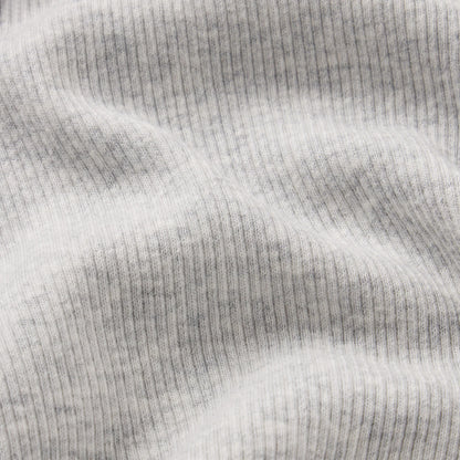 COTTON RIB FOLDOVER MINI SKIRT | LIGHT HEATHER GREY