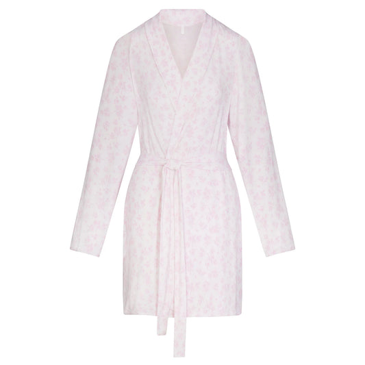 SKIMS SLEEP SHORT ROBE | SNOW DELICATE FLORAL PRINT