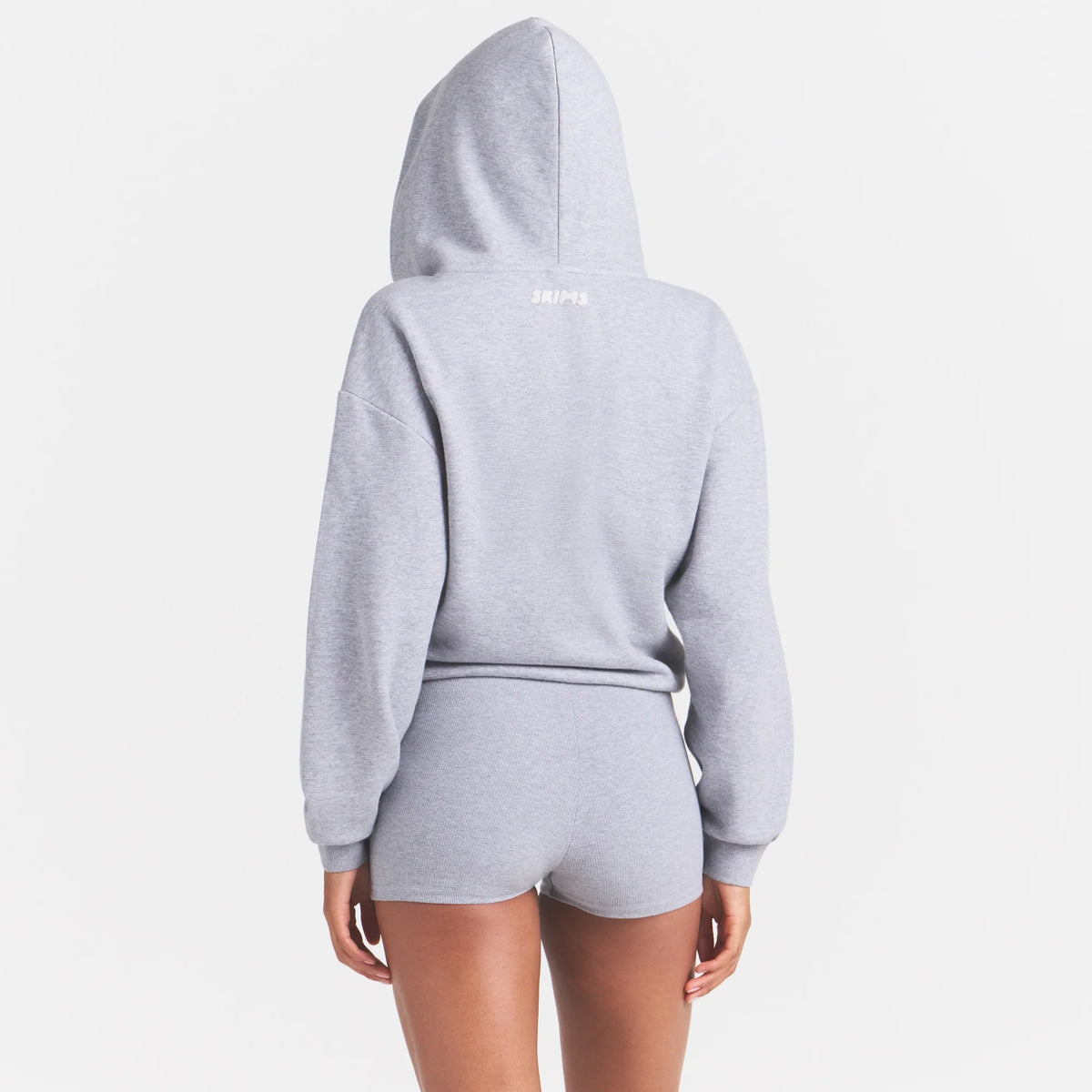 COTTON FLEECE ZIP UP ONESIE | HEATHER GREY