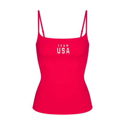 SKIMS FOR TEAM USA COTTON JERSEY OLYMPIC CAMI | RED