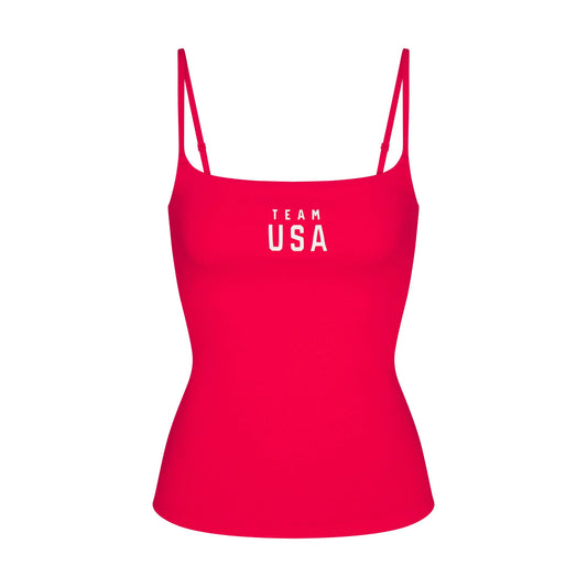 SKIMS FOR TEAM USA COTTON JERSEY OLYMPIC CAMI | RED