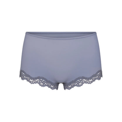 FITS EVERYBODY LACE TRIANGLE CAMI AND BOY SHORT SET | SLATE TONAL