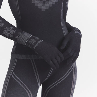 SKIMS FIRST LAYERS GLOVES | OBSIDIAN WINTER FAIR ISLE
