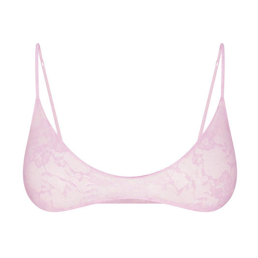 STRETCH LACE SKIMPY SCOOP BRALETTE | BABY PINK