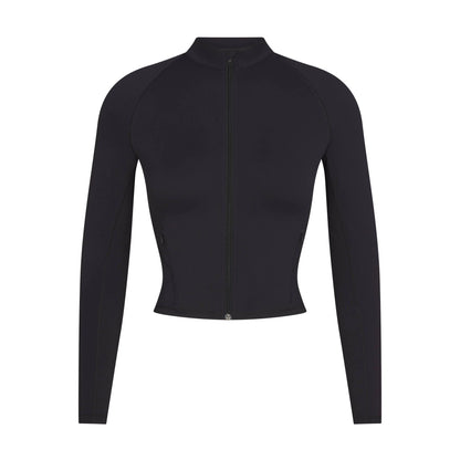 NikeSKIMS MATTE MOCK NECK FULL ZIP JACKET | OBSIDIAN