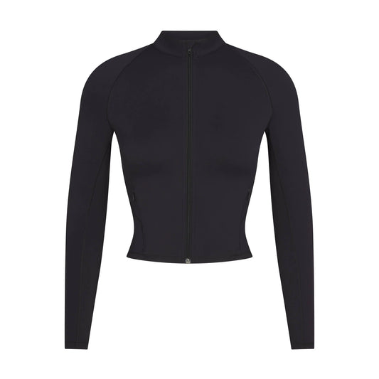 NikeSKIMS MATTE MOCK NECK FULL ZIP JACKET | OBSIDIAN