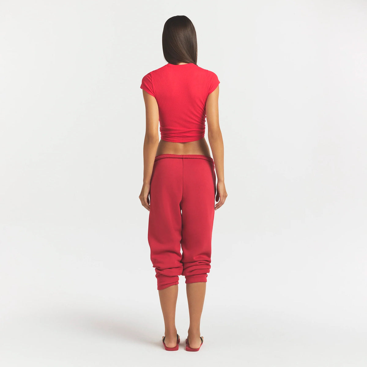 COTTON FLEECE JOGGER | WASHED RED