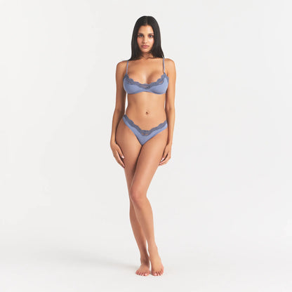 FITS EVERYBODY LACE SCOOP BRALETTE | SLATE TONAL