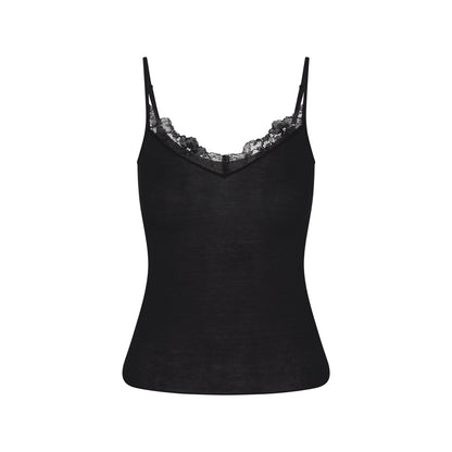 SHEER MODAL LACE CAMI | ONYX