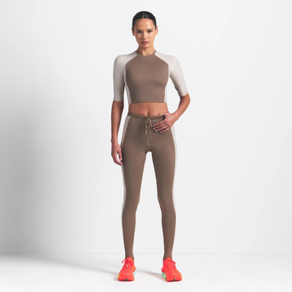NikeSKIMS SHINE PADDED HALF SLEEVE CROP TOP | TRUFFLE AND STONE