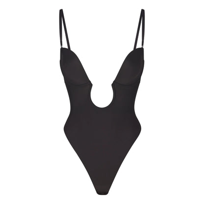 DEEP PLUNGE SHAPEWEAR BODYSUIT | ONYX