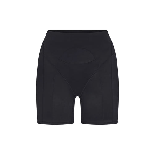 NikeSKIMS SATIN SHINE PANELED 5” BIKER SHORT | OBSIDIAN