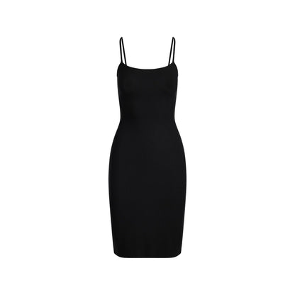 SOFT LOUNGE MIDI SLIP DRESS | ONYX
