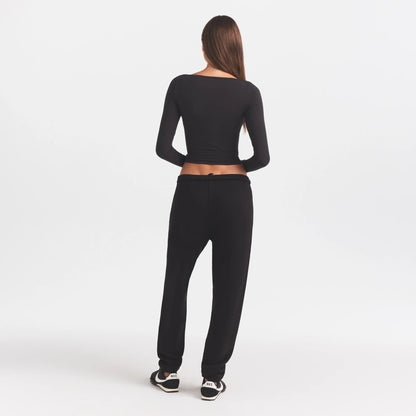 COTTON FLEECE JOGGER WITH EMBOSSED LOGO | ONYX