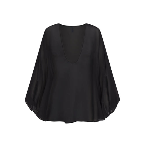 SWIM COVER-UPS SHEER MINI KAFTAN | OBSIDIAN