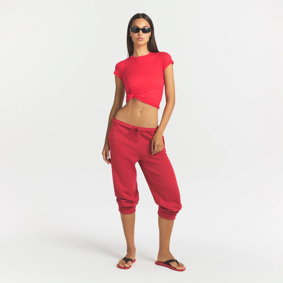 COTTON FLEECE JOGGER | WASHED RED