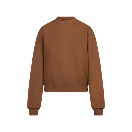 COTTON FLEECE CREWNECK | BISON