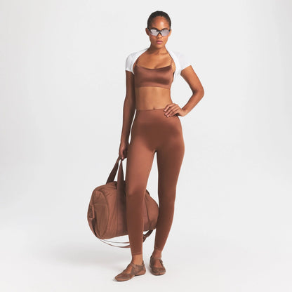 NikeSKIMS SATIN SHINE SCOOP CAMI BRA | CAROB BROWN