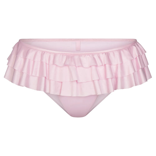 SATIN SWIM RUFFLE BIKINI BOTTOM | CHERRY BLOSSOM