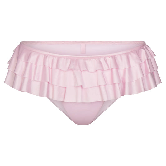 SATIN SWIM RUFFLE BIKINI BOTTOM | CHERRY BLOSSOM