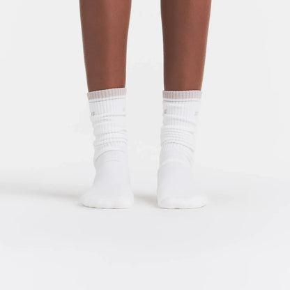 SKIMS SOCKS RIBBED CREW LOGO SOCK | SNOW AND STONE
