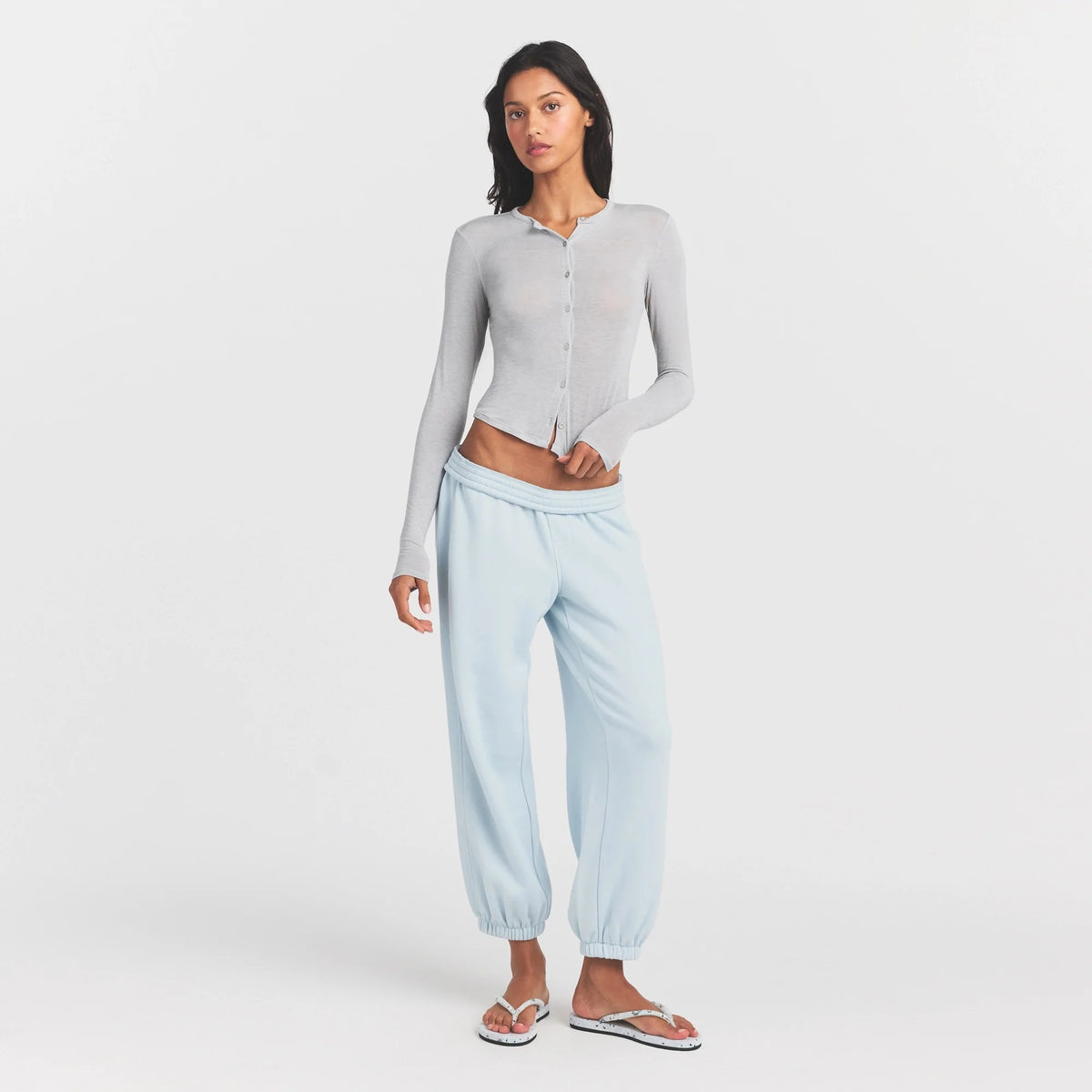 SHEER MODAL CARDIGAN | HEATHER GREY