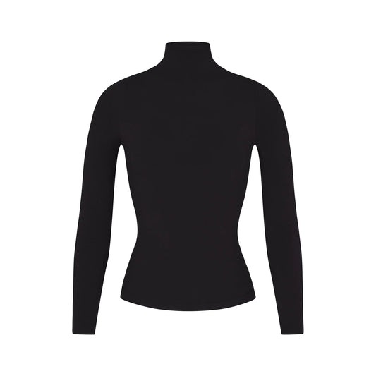 COTTON JERSEY LONG SLEEVE TURTLENECK | SOOT