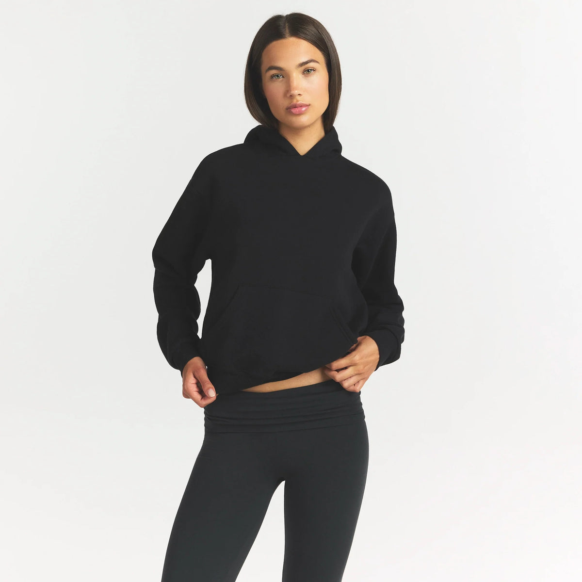 COTTON FLEECE HOODIE | ONYX