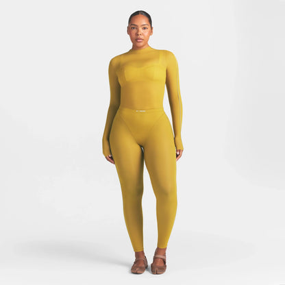 NikeSKIMS WEIGHTLESS LAYERS MOCK NECK LONG SLEEVE TOP | CITRINE
