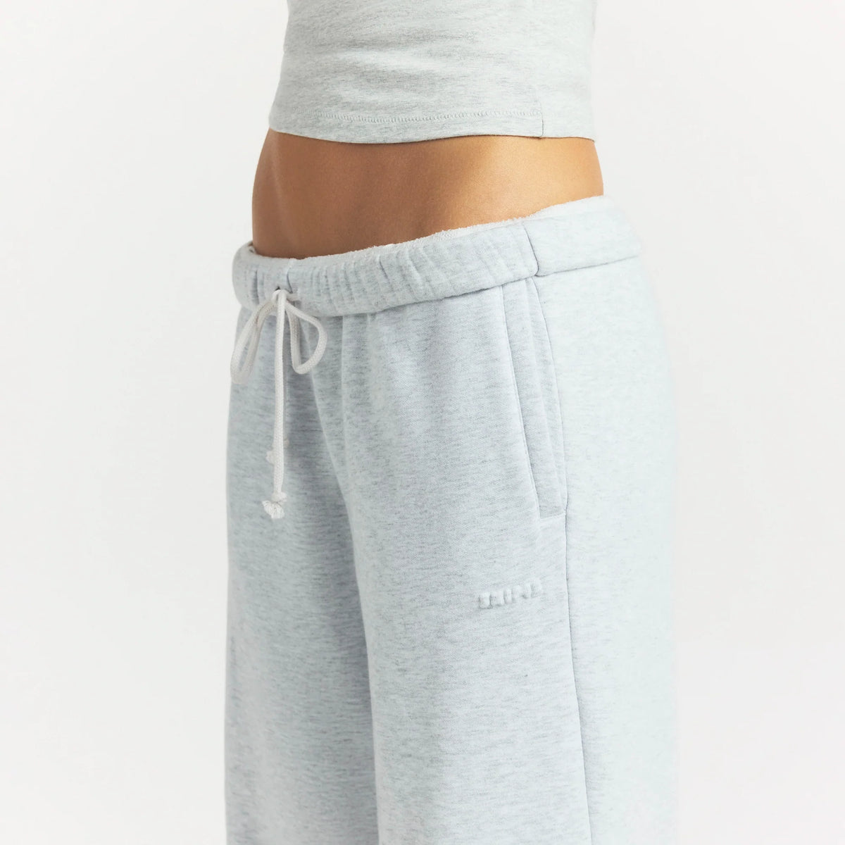COTTON FLEECE STRAIGHT LEG PANT | LIGHT HEATHER GREY