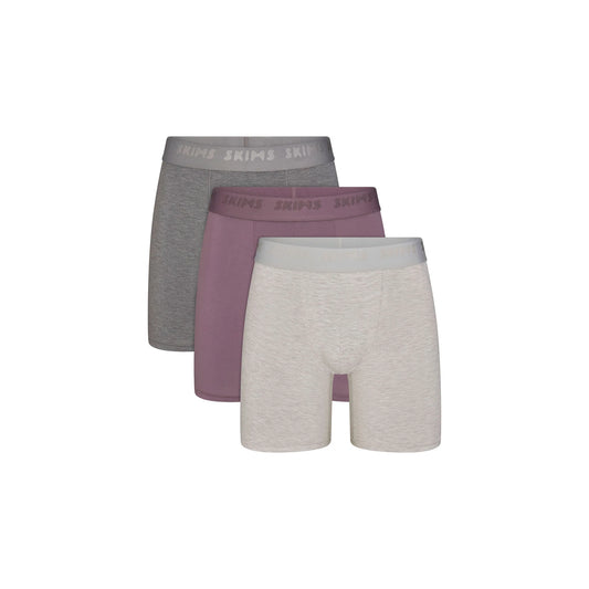 SKIMS STRETCH MENS 5" BOXER BRIEF 3-PACK | IRIS HEATHER MULTI