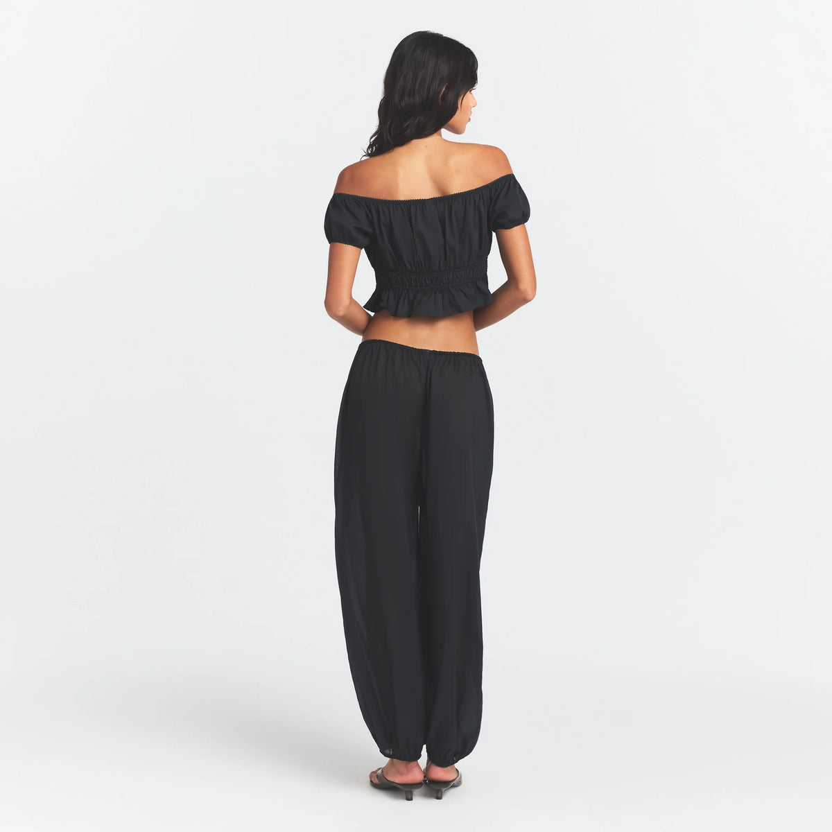 POPLIN APPAREL OFF THE SHOULDER TOP | ONYX