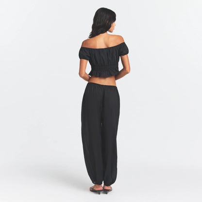 POPLIN APPAREL OFF THE SHOULDER TOP | ONYX