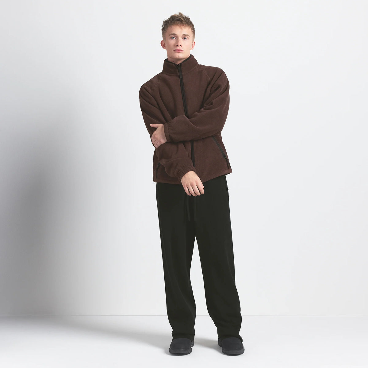 ARCTIC FLEECE MENS ZIP UP JACKET | ESPRESSO