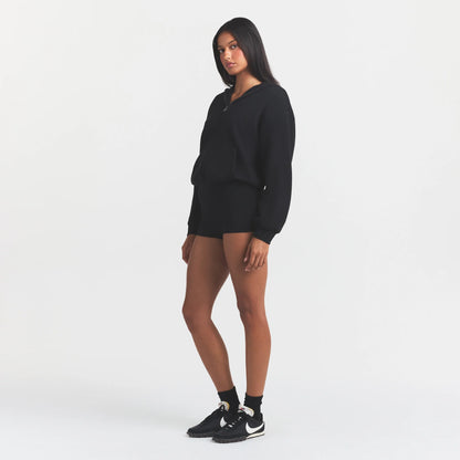 COTTON FLEECE ZIP UP ONESIE | ONYX