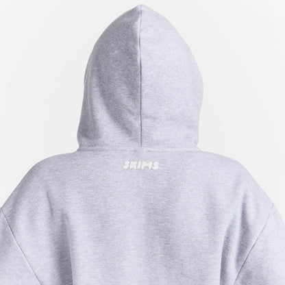 COTTON FLEECE ZIP UP ONESIE | HEATHER GREY