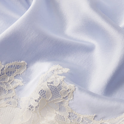 SILK LACE PLUNGE BRALETTE | PERIWINKLE CONTRAST