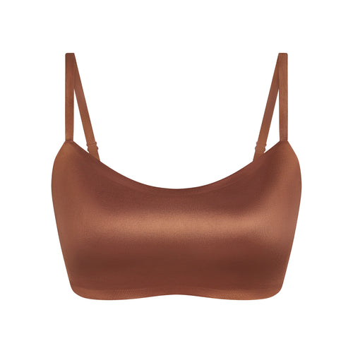 NikeSKIMS SATIN SHINE SCOOP CAMI BRA | CAROB BROWN