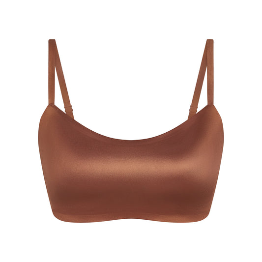 NikeSKIMS SATIN SHINE SCOOP CAMI BRA | CAROB BROWN