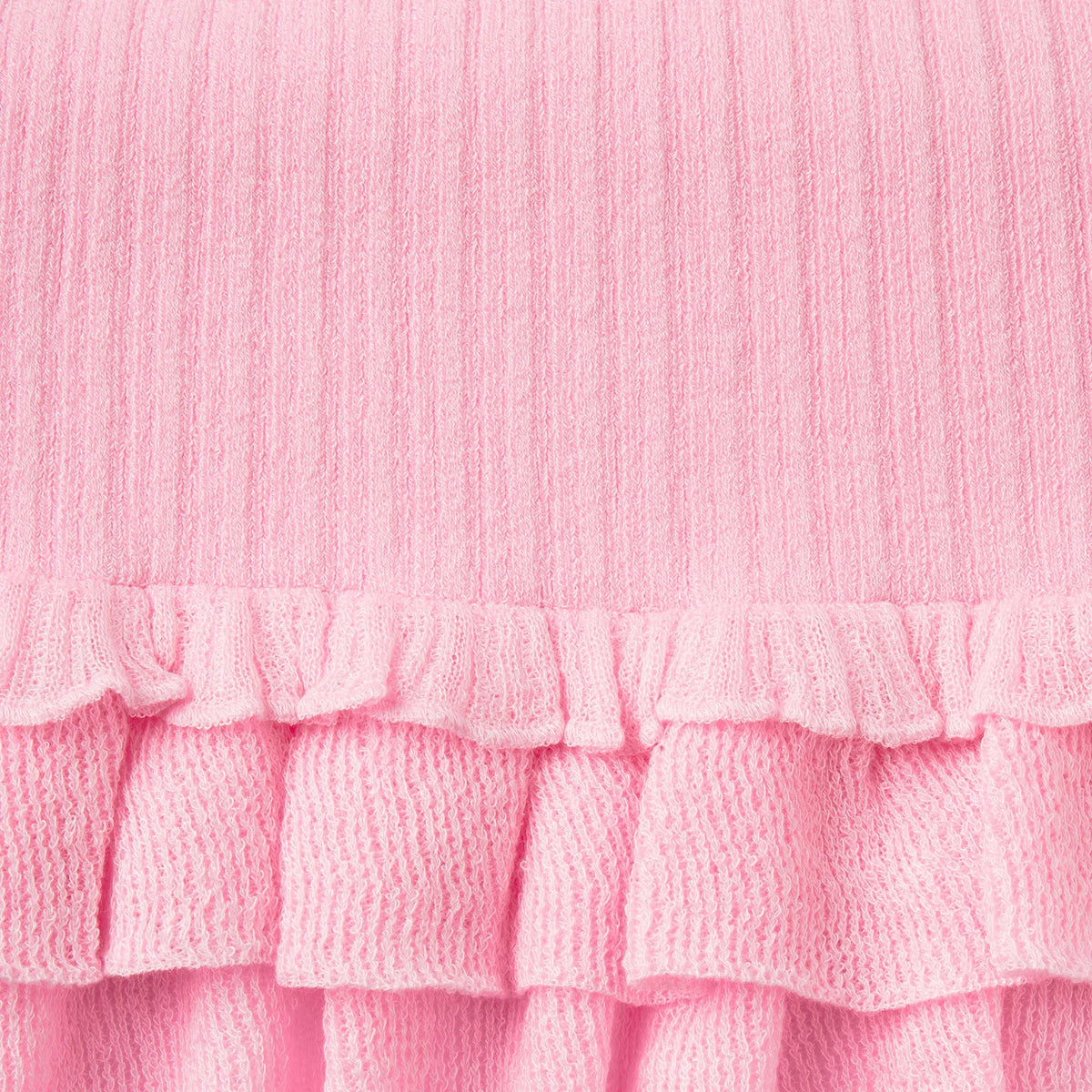 SHEER KNIT RUFFLE DRESS | PEONY